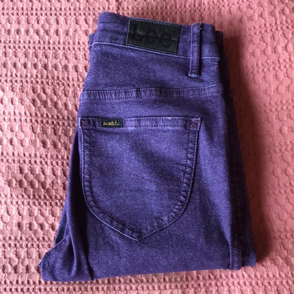 Lee Denim - 🌼 HOST PICK 🌼 Purple Lee Jeans Size 7 XS Authentic Mid Jetts Stretch Skinny